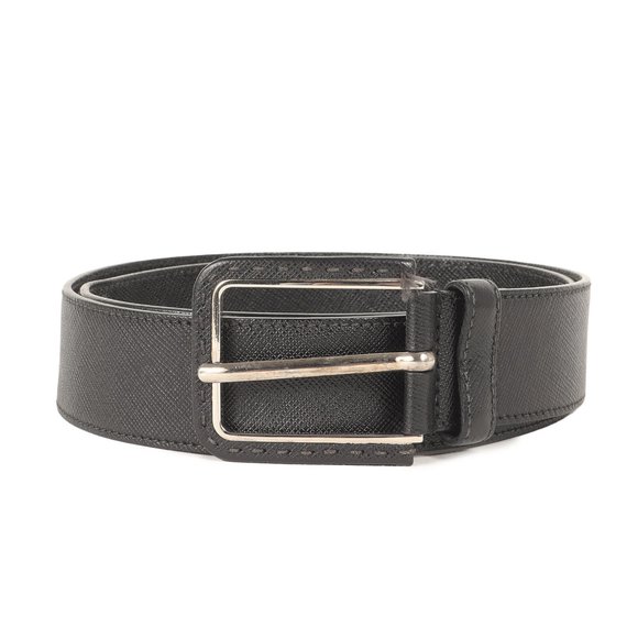 PRADA Prada Belt Size 2 Square Buckle Saffiano Leather Black
